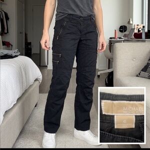 MICHAEL KORS Women’s Black Cargo Pants - Versatile Everyday Wear. Size 6